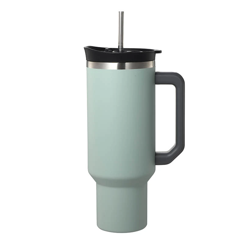40 oz Tumbler with Handle and Straw 19323B