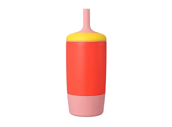 Flexible Silicone Straw Cup with Customizable Lid 10500A